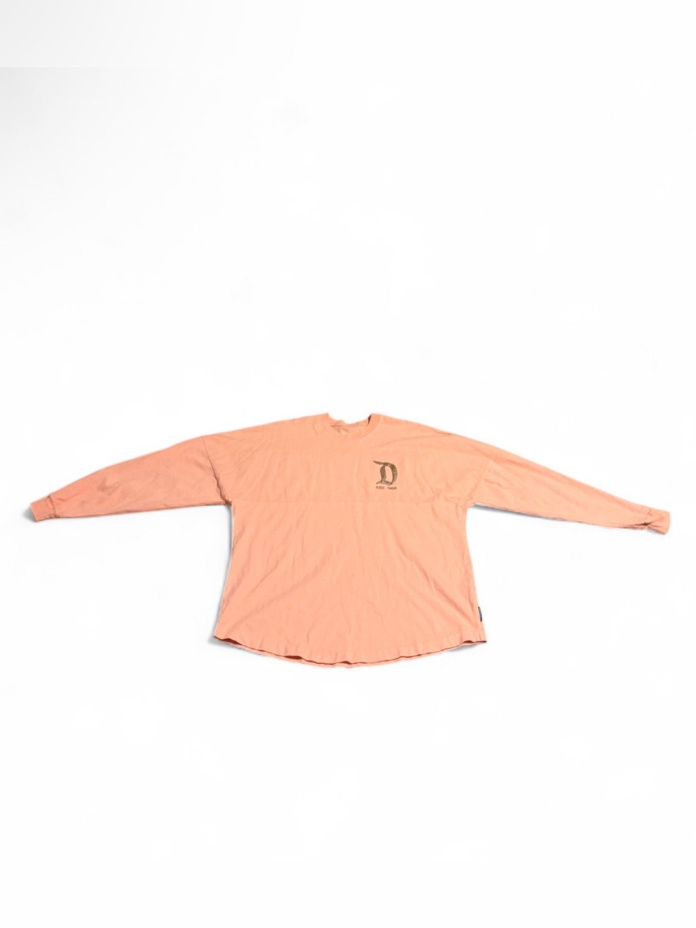 Disney Peach-Orange Long Sleeve Tee with Small Chest 'D' Logo